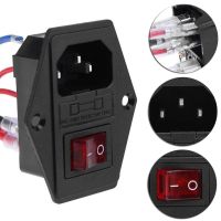 ชิ้นส่วนเครื่องพิมพ์3D Rocker Switch ปลั๊กไฟขั้วต่อสวิตช์ไฟพร้อมฟิวส์10A 220V สวิตช์ไฟ