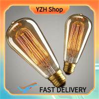 ไฟหลอดไฟไฟ LED เอดิสัน E27 220-240V 40W สีเหลืองย้อนยุคโคมไฟสไตล์อุตสาหกรรมตกแต่งบ้านกาแฟไส้หลอดไฟ