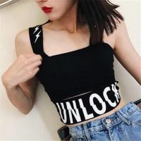 COD DSFERTRETRE Women Letter Embroidery Tank Top Backless Off Shoulder Camisoles Party Club Thin Knitted Crop Top