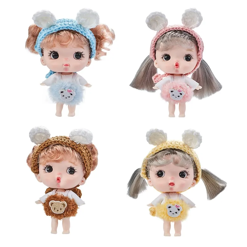10cm Mini Bjd Doll Pocket Toys For Girls OB11 Dolls Clothes Dress Cute  Surprise Toy Kawaii Face OB11 Body Full Set For Kids 2 To 4 6 8 10 Years  Old Gi