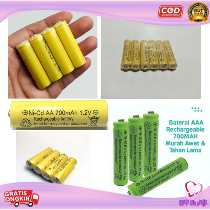 NEW!! Battery Charge AA A2 Rechargeable AA1000 mAh Nicd 1.2V Lazada