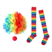 Clown Dress Up Props Cosplay Accessories Wig Sponge Nose Knee Thigh High