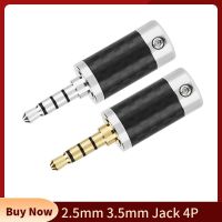 Jack 2.5mm 3.5mm Plug For Soldering 4 Pole Headphone Plug 2.5 3.5 TRRS Connector Carbon Fiber Shell Audio Jacks Earphone Cable