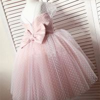 Wedding Party Dress for Girls Polka Dotted New Year Carnival Evening Children Dresses Birthday Tulle Gown Summer Girl Vestidos