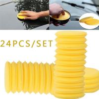 12/24PCS/Set Car Cleaning Sponge Pads Polishing Foam Waxing Wax Applicator Polish Washing Pad Car Washing Tool Car Accessories Adhesives Tape