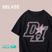 SELVZE ฉบับภาษาเกาหลีของคนรักรูปการ์ตูนสบายๆและเรียบง่ายเสื้อ Oversais สำหรับผู้หญิง