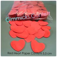 กระดาษตัด รูปหัวใจ น่ารัก สีแดง แบบไม่เงา ขนาด 5.5 ซม. /1 กิโลกรัม  Heart Paper Confetti Red Color Size 5.5 cm / 1 kg