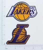 NBA LA Lakers Basketball team sport โลโก้ แอลเอ เลกเกอร์ส เอ็นบีเอ บาสเก็ตบอล กีฬา ตัวรีดติดเสื้อ เย็บติดเสื้อ