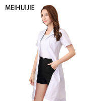 High quality Laboratory white lab coat Short sleeve womens Robe Thick section Long sleeve Beautician white robe Work clothes