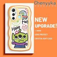 Chenyyka เคสสำหรับ Infinix Hot 11 เคสสีสันสดใสลายมนุษย์ต่างดาวสัตว์ประหลาดน่ารักขอบคลื่นครีม เคสมือถือกันกระแทกแบบใสนิ่ม เคสโปร่งใสลายกล้องถ่ายรูปที่เรียบฝาครอบป้องกันซิลิโคน