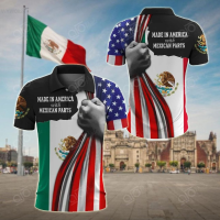 Style Summer 2023 NEW Made In America With Mexican Parts Unisex Adult Polo Shirtsize：XS-6XLNew product，Canbe customization high-quality