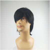 Men Diagonal Bangs Handsome Short Hair Wig European American Fashion High Temperature Silk Headgear