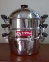 Zebra ชั้นนึ่งอาหารเสตนเลส 2 ชั้น 26 ซม.