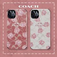 โค้ช เคสไอโฟน Luxury nd COACH Camellia phone cases for 13 Pro Max i13 13pro 11 Pro Max i11 iX XS XR Xs MAX i7 i8 SE 7plus 8plus 7 PLUS 8 PLUS 12Pro 12 Pro Max Back Cover