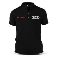 เสื้อยืดโปโลแขนสั้น พิมพ์ลาย Audi RS S Line Racing Rally Turbo A4 A5 A6 R8 สําหรับผู้ชาย 9113