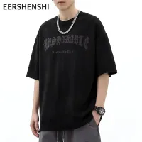 EERSHENSHI หลวมผู้ชาย เสื้อยืดระบายอากาศลำลองฤดูร้อนแขนสั้น