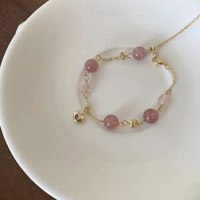 Gold Plated Bracelet Girlfriends Classmate Bracelet Bracelet Jewelry Gift Strawberry Crystal Bracelet Moon Elastic Bracelet