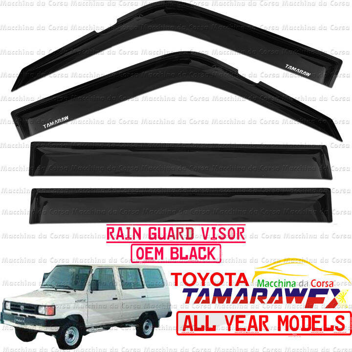 Toyota Tamaraw FX WITH SLOTS Rain Guard Window Door Visor (OEM Black