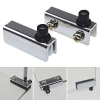 1 pair Glass Door Pivot Hinge Cabinet Clamp Hinge Anti-Corrosion Metal Ironmongery Flush-fitting Wardrobe TV Cabinets Bookcases Door Hardware Locks