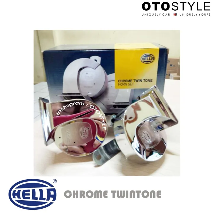 Klakson Hella Keong Chrome 12v TwinTone SPECIAL EDITION + Relay Hella