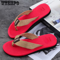 WTEMPO Flip-Flops ผู้ชายรองเท้าแตะฤดูร้อนกลางแจ้งลื่นแฟชั่นคู่ผู้ชายรองเท้าชายหาดด้านนอก,ฤดูร้อนคลิปเท้าแนวโน้มรองเท้าแตะ