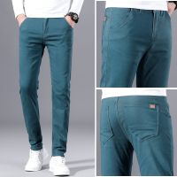 Mens Trousers Spring Autumn Casual Pants Sports Slimming 2022 New Straight Tube Small Leg Trousers 28-38 Men Pants