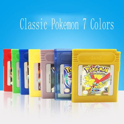 การ์ดเกม Pokemon GBC 16บิตการ์ดคอนโซลตลับเกมวิดีโอสำหรับเกมคลาสสิกเกมสะสมรุ่นภาษาอังกฤษที่มีสีสัน