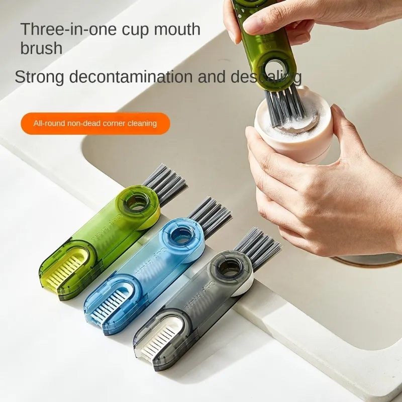 Tanfeine Bottle Brush, 3 in 1 Multipurpose Bottle Gap Cleaner Brush, 3Pcs  Multi-Functional Insulation Cup