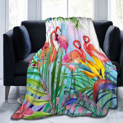 （in stock）Tropical pink Flamingo blanket, used in living room, bedroom, sofa, heating mattress, suitable for children all the year round（Can send pictures for customization）