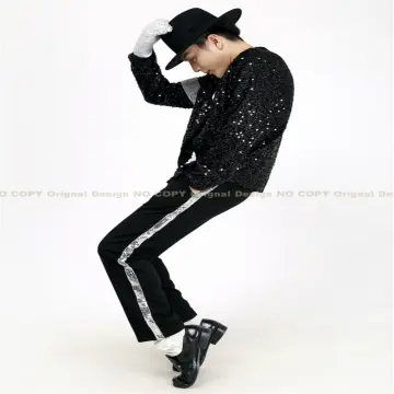 MJ Michael Jackson Jacket Glove Sequins Billie Jean for Men Kids Women Show  Performance Party Celebrity Birthday