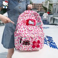 Kawaii Hello Kitty Bag Canvas Backpack Cute Cartoon Printed Shoulder Bag Y2k High Capacity School Bag Travel Sanrio Handbag Gift