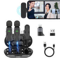 K61ไร้สายลาวาเลียร์ Mikrofon Lapel แบบโปรเฟสชันแนลไมโครโฟนสดสตรีมมิ่งสำหรับ Android Efon Bimbit Blogger