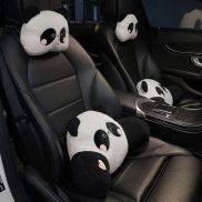 WRIGHT JEFFERSON Panda Panda Car Headrest Plush Heart Panda Auto Waist