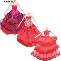 Ameesi ชุดตุ๊กตา 3 ชิ้นชุดงานแต่งงานชุดราตรีชุดตุ๊กตาบาร์บี้