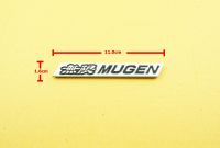 แผ่นป้ายโลหะเบา MUGEN ดำขนาด11.0x1.6cm ด้านหลังติดเทปกาวสองหน้า