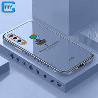 สำหรับ Huawei Y9 Prime 2019ฝาครอบกรณี กรณี ใบเมเปิล เคส TPU แบบนุ่ม เคสสี่เหลี่ยมชุบโครเมียมหรูหรา เคสโทรศัพท์ราคาพิเศษ