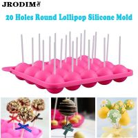 Silicone Round Lollipop Mold 20 Holes Spherical Chocolate Moulds Candy Maker Pop Lollipop Molds Cake Mould Baking Cake Tools Acc Bread  Cake Cookie Ac