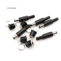 shounagui 10 pcs 5.5mm x 2.1mm MALE DC ปลั๊กเสียบสกรูล็อคปลั๊กตัวเมีย