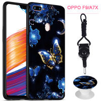 มาใหม่ล่าสุดสำหรับ OPPO F9/F9 Pro/A7X เคสโทรศัพท์สำหรับ OPPO ซิลิคอนนุ่มกรณีที่มีรูปแบบเดียวกันขาตั้งโทรศัพท์และเชือก