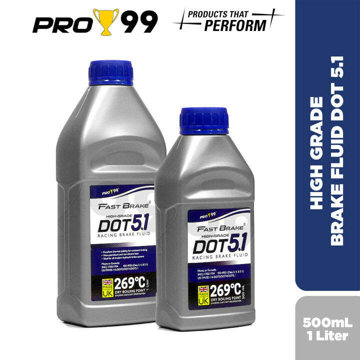 Pro99 FastBrake Racing Brake Fluid DOT 5.1 ( DOT5.1 500ml / 1L ) Lazada PH
