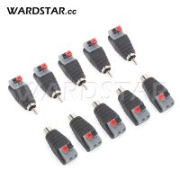 5Pcs RCA Adapter Speaker Connector Universal Wire A/V Cable To RCA Male Plug RCA Female Jack Press Terminal for Audio Cable Watering Systems Garden Ho