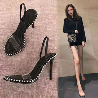 New Hot Sale PVC Women Platform Sandals High Heels Waterproof Female Transparent Crystal Wedding Shoes Sandalia Feminina Rivet