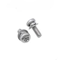 10-50pcs Six-Lobe Torx Pan Head Head Screw with Washer Stainless Steel M3 M4 M5 M6 M8 Three Combination Machine sems screw Screw Nut Drivers