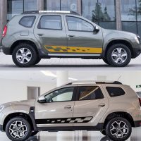 ’；【‘； 2Pcs Vinyl Film For Renault Dacia Duster Tuning Car Stickers Styling Side Stripes DIY Auto Sport Graphics Decals For Car 2022