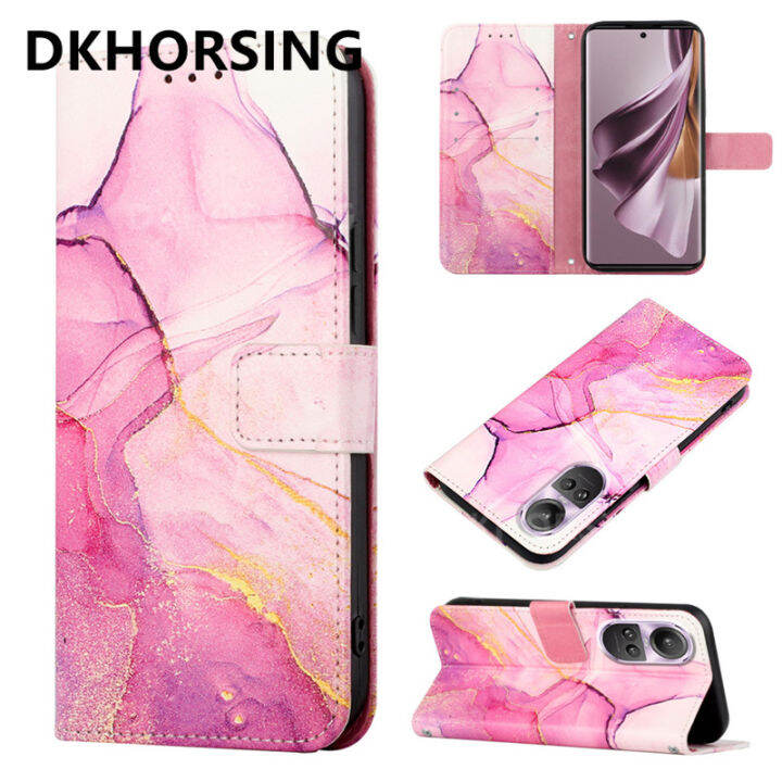 dkhorsing-เคสโทรศัพท์มีกระเป๋าเงินแบบฝาพับสำหรับ-oppo-reno-10-reno-10-pro-2023ใหม่ผิวลาย-pu-หนังหินอ่อนรู้สึกปลอกอ่อน-oppo-reno-5g-กระเป๋าสตางค์การ์ดยืดแบบพกพากันกระแทกด้านหลังกระเป๋าครอบ-oppo-reno-10