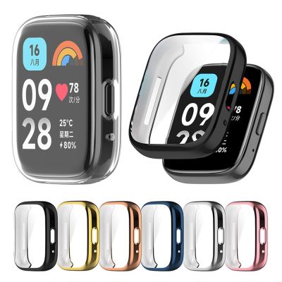 Plating TPU Protective Case for Redmi Watch 3 Active/Lite Full Screen Protector Shell Cover Bumper
