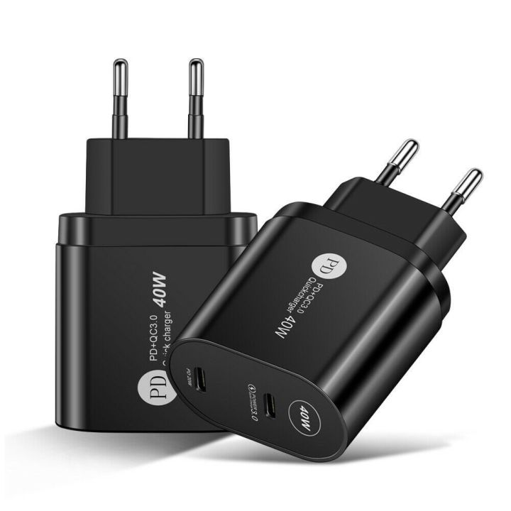new-popular-2-portplug-40w-usb-c-type-cwall-charger-adapter-สำหรับ-iphoneprotravelusb-ps2
