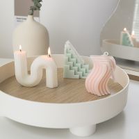 Ins quot;U quot; quot;S quot; quot;L quot; Style Yarn Geometric Scented Candle Soy Wax Aromatherapy Ornament Souvenir Home Decoration