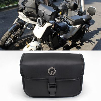 ถุงพลาสติกมีกระเป๋าใส่เครื่องมือถุงอานรถจักรยานยนต์ข้างหนังสังเคราะห์กระเป๋าใส่กระสอบสำหรับ Harley Davidson Sportster XL883 1200