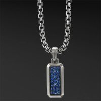 David Yurman Necklace STREAMLINE AMULET IN STERLING SILVER WITH PAVÉ SAPPHIRES